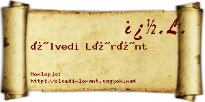 Ölvedi Lóránt névjegykártya